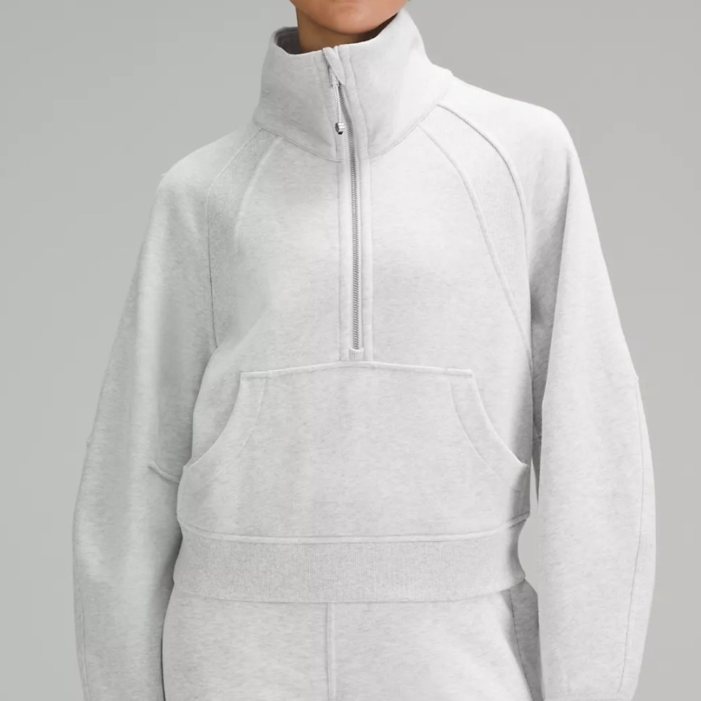 Lululemon Scuba Oversized Funnel-Neck Half Zip - Size XS/S, Light Grey